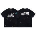 Gallery Dept T-Shirt Letter Pattern Washed Old Short Sleeve T-Shirt