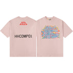 Gallery Dept T-Shirt Hand Painted Ink Splashing Alphabet Washed Retro Short Sleeve T-Shirt