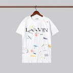 Gallery Dept T-shitrs Summer Vintage Splash-Ink Letter T-shirt Short Sleeve Men