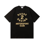Rhude T-shirt Racing Club Alphabet Slogan Printed Short Sleeve T-shirt