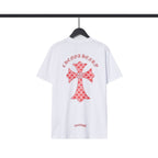 Chrome Heart T Shirts Sanskrit Color Printing Loose Cotton Casual Crew Neck Short Sleeve T-Shirt