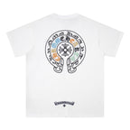 Chrome Heart T Shirts Horseshoe Patch Embroidery Short Sleeve T-Shirt
