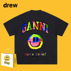 Drew T-shirts Graffiti Smiley Face Short Sleeve Loose Men