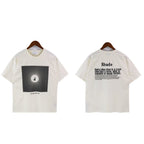 Rhude T-shirt Alphabet Slogan Printed Short Sleeve T-shirt