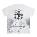 Chrome Heart T Shirts Starry Sky Inkjet Leather Short Sleeve T-Shirt