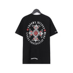 Chrome Heart T Shirts Croix Cross Leather Printed Short Sleeve T-Shirt
