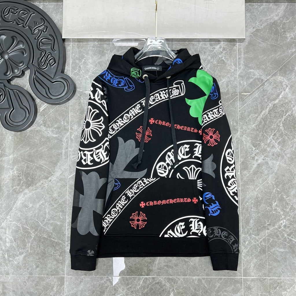 Chrome Heart Hoodie Cow Print Casual Hooded Sweater Sweater Hoodie