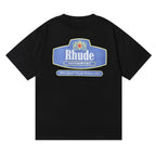 Rhude T-shirt Micro Logo Letter Badge Printed Short Sleeve T-shirt