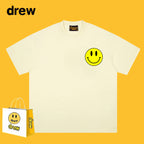 Drew T-shirts Smiley Face Print Short Sleeve Loose