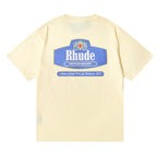 Rhude T-shirt Micro Logo Letter Badge Printed Short Sleeve T-shirt