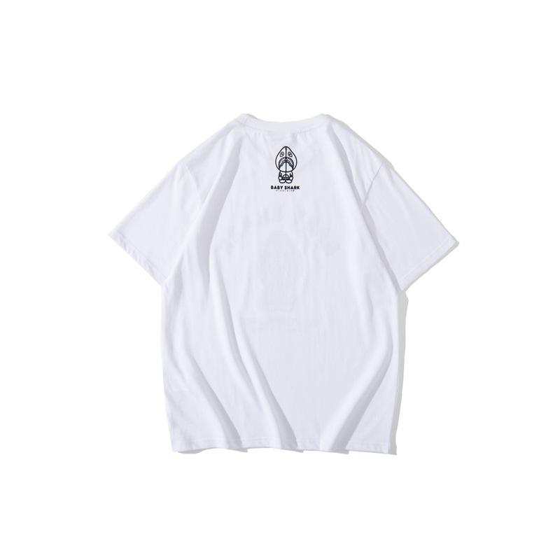 Bathing Ape T-Shirt Spring/Summer Red Shark Pattern T-shirt Short Sleeve