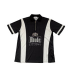 Rhude T-shirt Cross-border European and American trendy brand RHUDE badge letter half zipper mesh lapel short-sleeved T-shirt men's and women's high street polo shirt