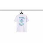 Chrome Heart T Shirts Sanskrit Cross Print Embroidery Loose Short Sleeve T-Shirt