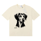 Rhude T-shirt Hound Letter Print Short Sleeve T-shirt