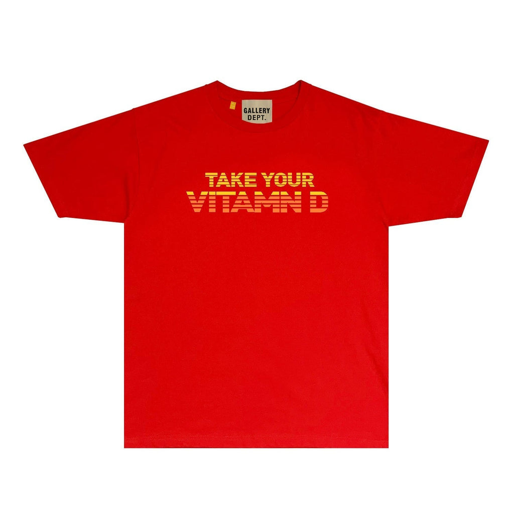Gallery Dept T Shirt Retro Printed Loose Short-Sleeved Shirt