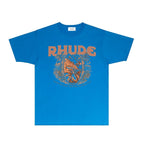 Rhude T-shirts Printed Trendy Pure Cotton