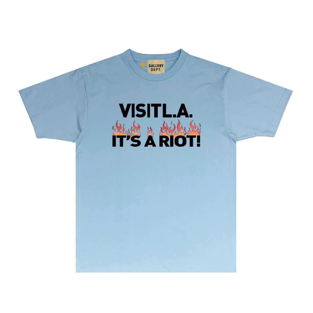 Gallery Dept T Shirt Retro Printed Loose Short-Sleeved Shirt
