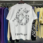 Godspeed T-shirts Los Angeles Hollywood Hills Fire Print Cotton Casual Short Sleeve Men and Women