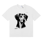 Rhude T-shirts Fox Hound Cotton Casual Short Sleeve Men and Women