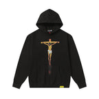 THAT'S A AWFUL LOT OF COUGH SYRUP Crucifixion Graphic Pullover Hoodie ¡ª front