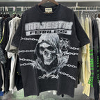 MAJESTIK Death Chain Skull Graphic T-Shirt ¡ª context