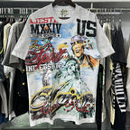 MAJESTIK Liberty Statue Rhinestone Graphic T-Shirt ¡ª context