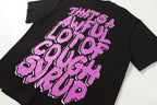 THAT'S A AWFUL LOT OF COUGH SYRUP Black Front & Back Graphic T-Shirt ¡ª detail