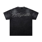 MAJESTIK Washed Black Astronaut Rose Graphic T-Shirt ¡ª back