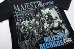 MAJESTIK Washed Black Concert-Collage Graphic T-Shirt ¡ª detail