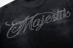 MAJESTIK Washed Black Graphic T-Shirt ¡ª detail