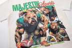 MAJESTIK Bulldog Football Graphic Short-Sleeve T-Shirt - White ¡ª detail