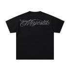 MAJESTIK Blue-Green Front & Script Back Graphic T-Shirt ¡ª back