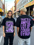 THAT'S A AWFUL LOT OF COUGH SYRUP Black Graphic Short-Sleeve T-Shirt ¡ª context