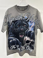 MAJESTIK Panther Skull Graphic T-Shirt ¡ª front