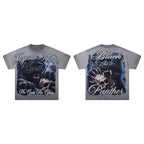 MAJESTIK Panther Skull Graphic T-Shirt ¡ª context