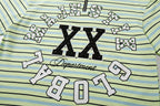 MAJESTIK Mint Green Striped Half-Zip Polo Shirt ¡ª detail
