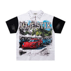 MAJESTIK Car Graphic Zip-Front Short-Sleeve T-Shirt ¡ª hero