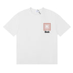 Rhude T-shirts Chevron Red Printed Cotton Casual Short Sleeve Men and Women