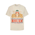 Rhude T-shirt Parrot Wheat Ear Letter Print Short Sleeve T-shirt