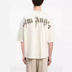 Palm Angels T-shirt Pigeon Flow Lacquer Letter Foam Short Sleeve T-shirt