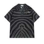 Rhude T-shirt Zebra Letter Embroidery Casual Short Sleeve Shirt, Shorts
