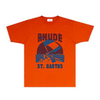 Rhude T-shirts Printed Trendy Pure Cotton