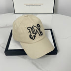 Palm Angels hats flame alphabet palm tree embroidered distressed baseball cap