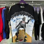 Godspeed T-shirts Falling Skull Print Cotton Casual Short Sleeve Men and Women