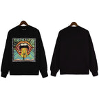 Palm Angels Sweatshirts Painted Mouth Logo Print Long Sleeve Crew Neck Sweater