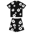 Denim Tears Outfit:T-shirt/Shorts (Separate Purchase Options) Puff Print Short Sleeve T-shirt Loose Couple Shorts Suit
