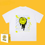 Drew T-shirts Smiley Face Alphabet Graffiti Print
