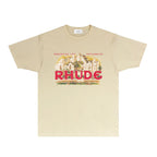 Rhude T-shirts Printed Trendy Pure Cotton
