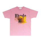 Rhude T-shirts Printed Trendy Pure Cotton