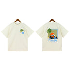 Rhude T-shirt Sunset Coconut Racing Printed Short Sleeve T-shirt